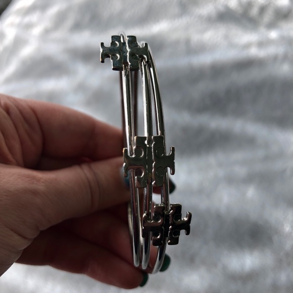 Tory Burch Silver Bangles - Set of 3 Bracelets - Picture 6 of 9